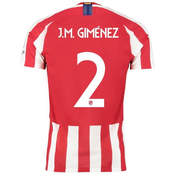 Thailande Maillot Football Atlético Madrid NO.2 J.M.Giménez Domicile 2019-20 Rouge